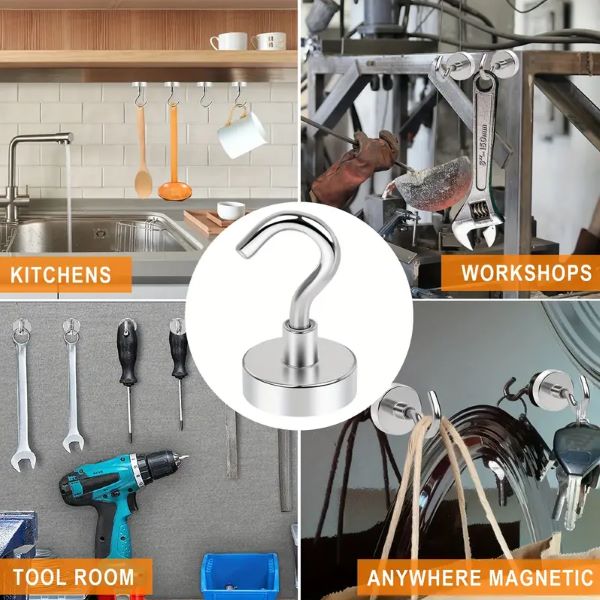 Magnetic Hooks with 10 kg Load Capacity for Versatile Applications