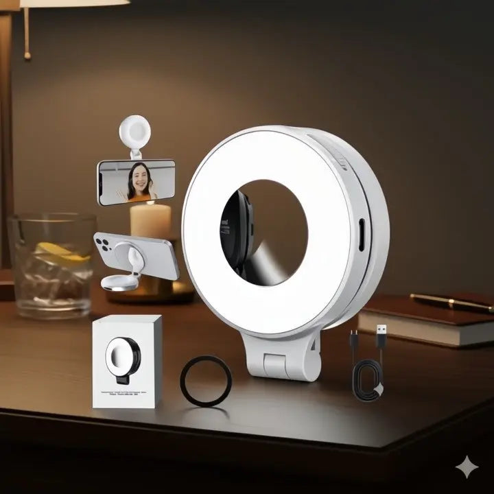 LumiClip Portable Ring Light for Selfies with Clip - Rechargeable and Magnetic