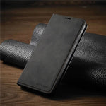 Elegante Magnetische Lederhülle für iPhone mit Stoßschutz