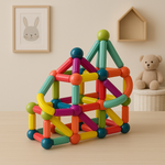 Colorful magnetic construction sets for creative children