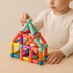 Colorful magnetic construction sets for creative children