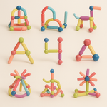 Colorful magnetic construction sets for creative children