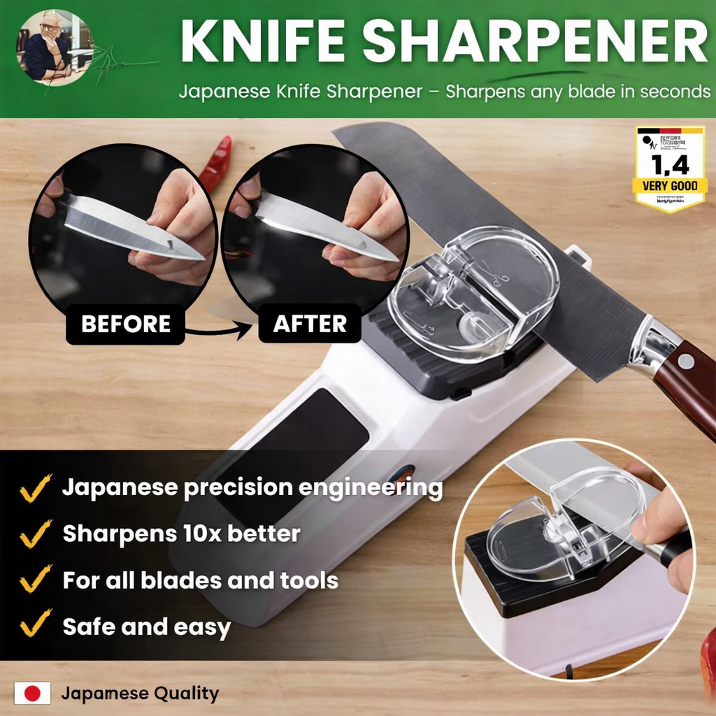 Electric Knife Sharpener | Two-Stage Sharpening Technology | Secure Guide Slot