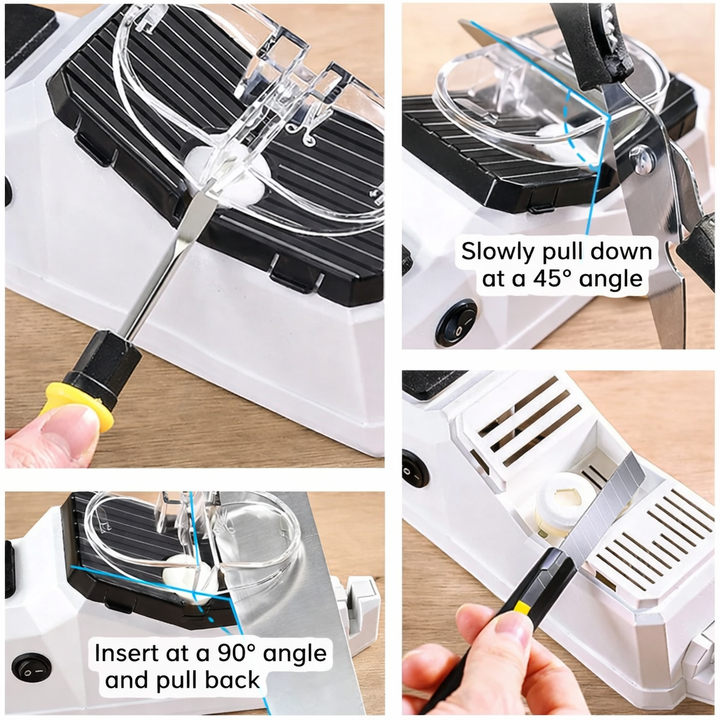Electric Knife Sharpener | Two-Stage Sharpening Technology | Secure Guide Slot