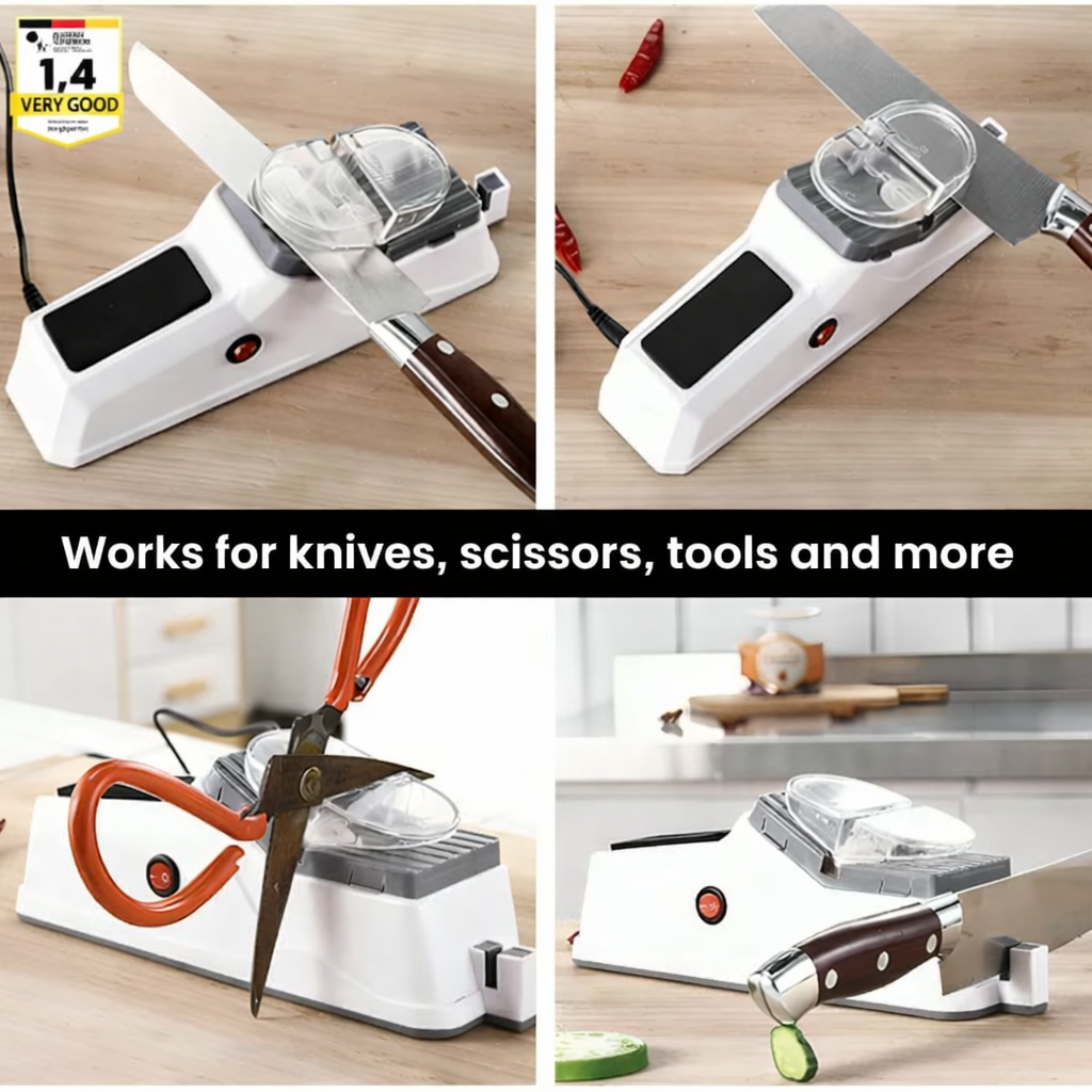Electric Knife Sharpener | Two-Stage Sharpening Technology | Secure Guide Slot