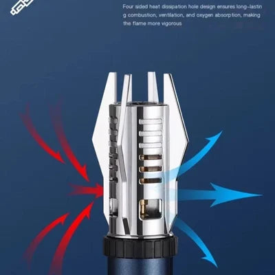 Robuster Metallfeuerzeug mit Blauem Winddichtem Flamme