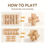 MindPuzzle - Geschenkset mit 6 Holzrätseln für Denksportfans