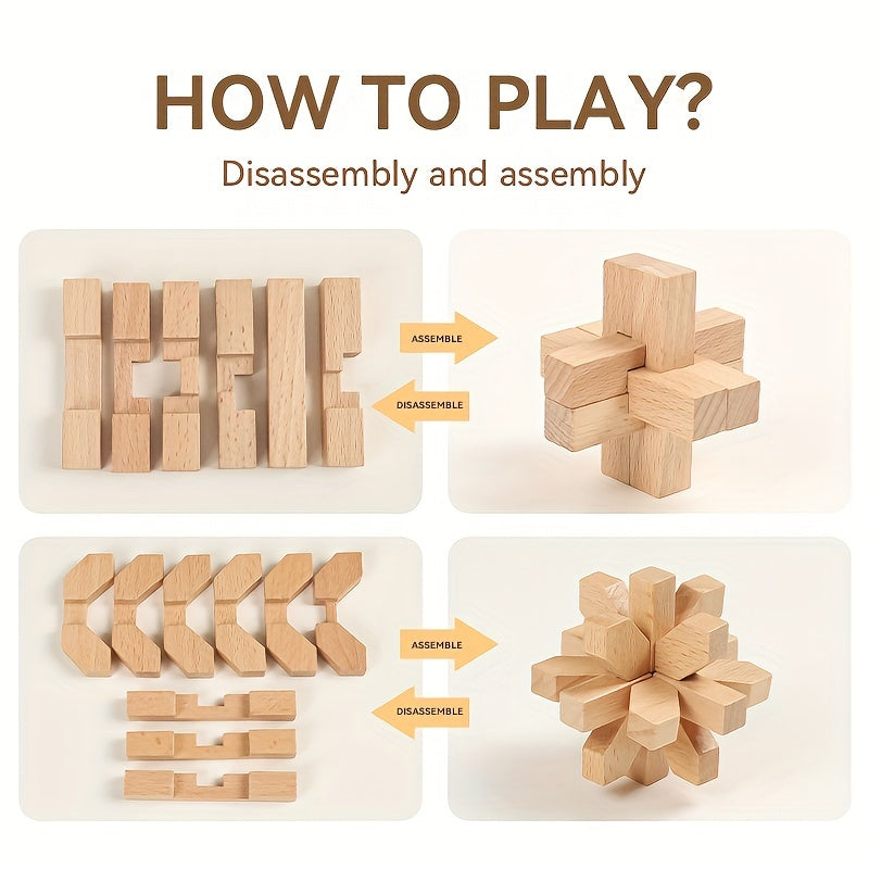 MindPuzzle - Geschenkset mit 6 Holzrätseln für Denksportfans