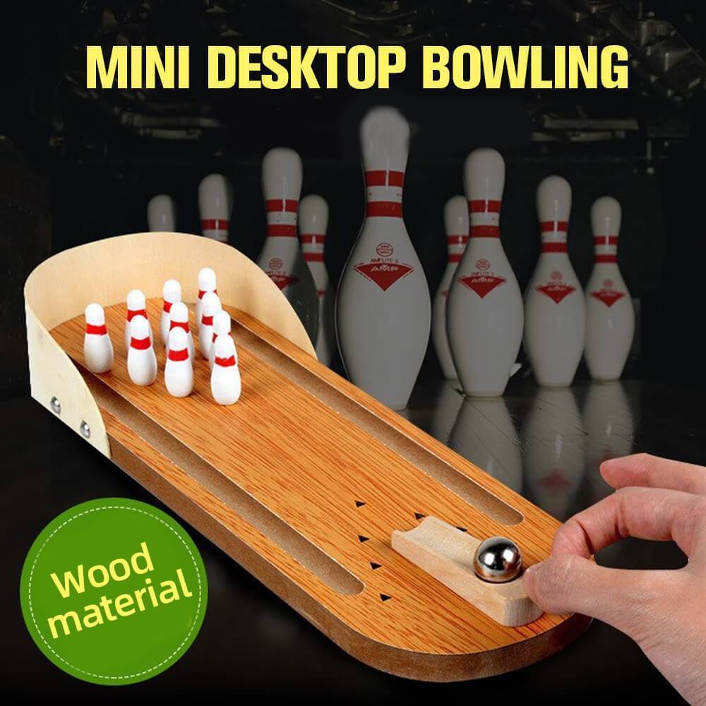 Mini-Bowling - Kompakter Holz-Bowling-Spaß für Drinnen