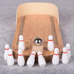 Mini-Bowling - Kompakter Holz-Bowling-Spaß für Drinnen