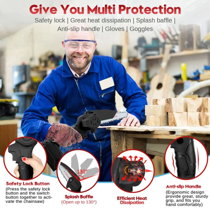 Powerful 6-inch Mini Chainsaw