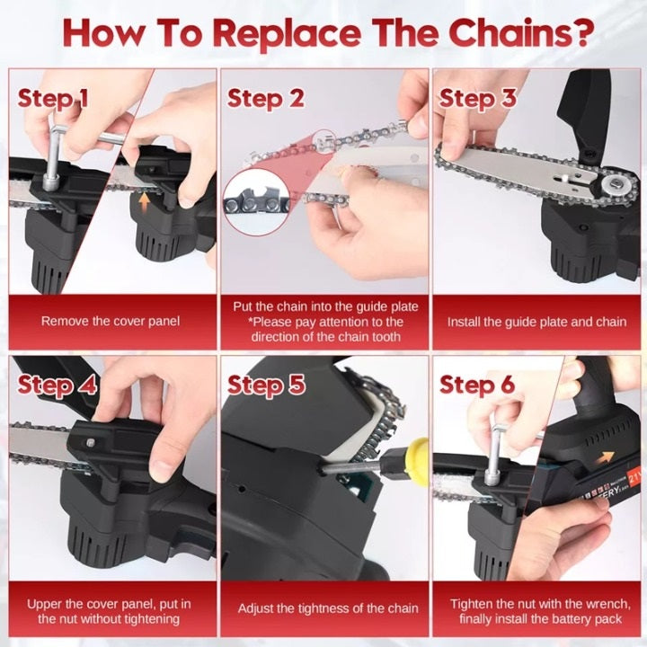 Powerful 6-inch Mini Chainsaw