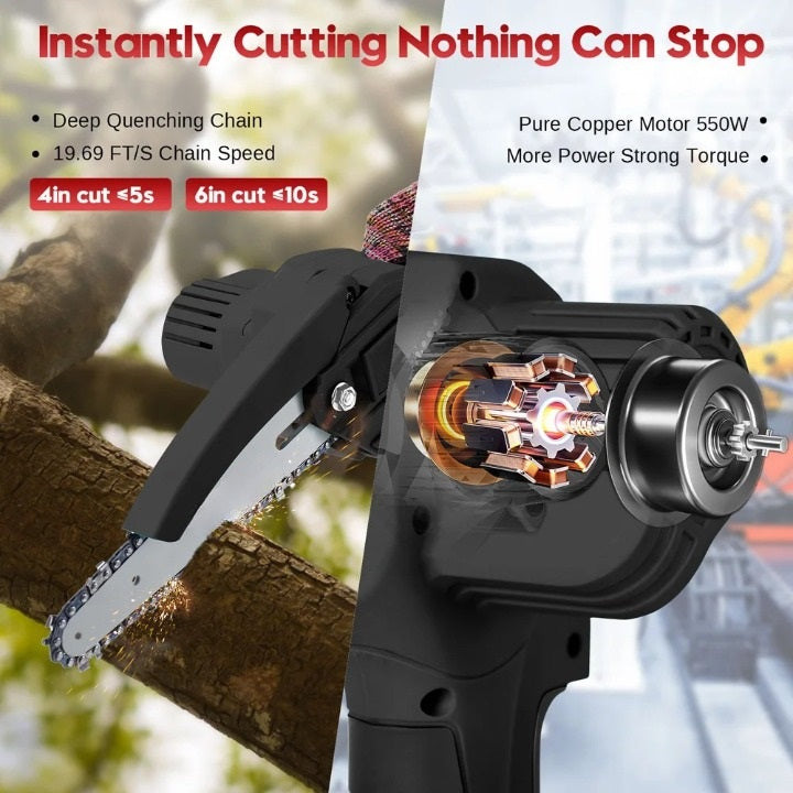 Powerful 6-inch Mini Chainsaw