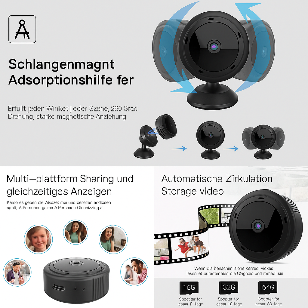 Compact Wi-Fi Surveillance Camera with Night Vision Function