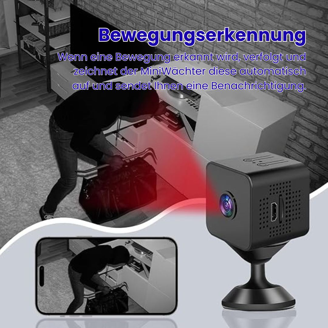 Kompakte Sicherheitskamera | Live-Überwachung und Nachtsicht