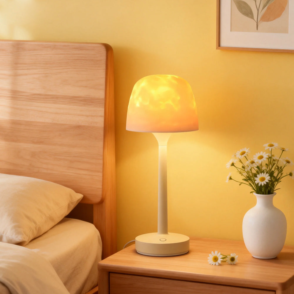 Stimmungsvolle Tischlampe mit Wasserwellenprojektion