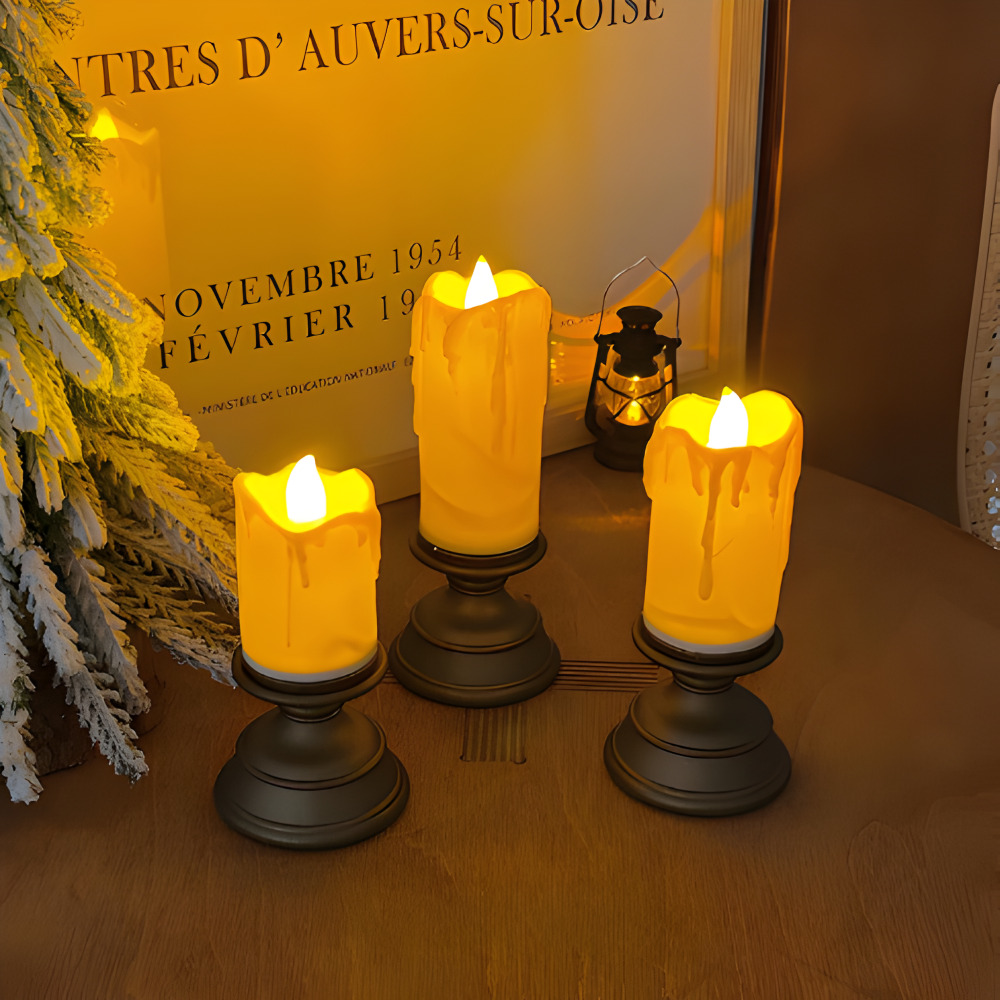 Elegante LED-Kerzen ohne Flamme – Batteriebetriebene Dekokerzen mit sanftem Licht