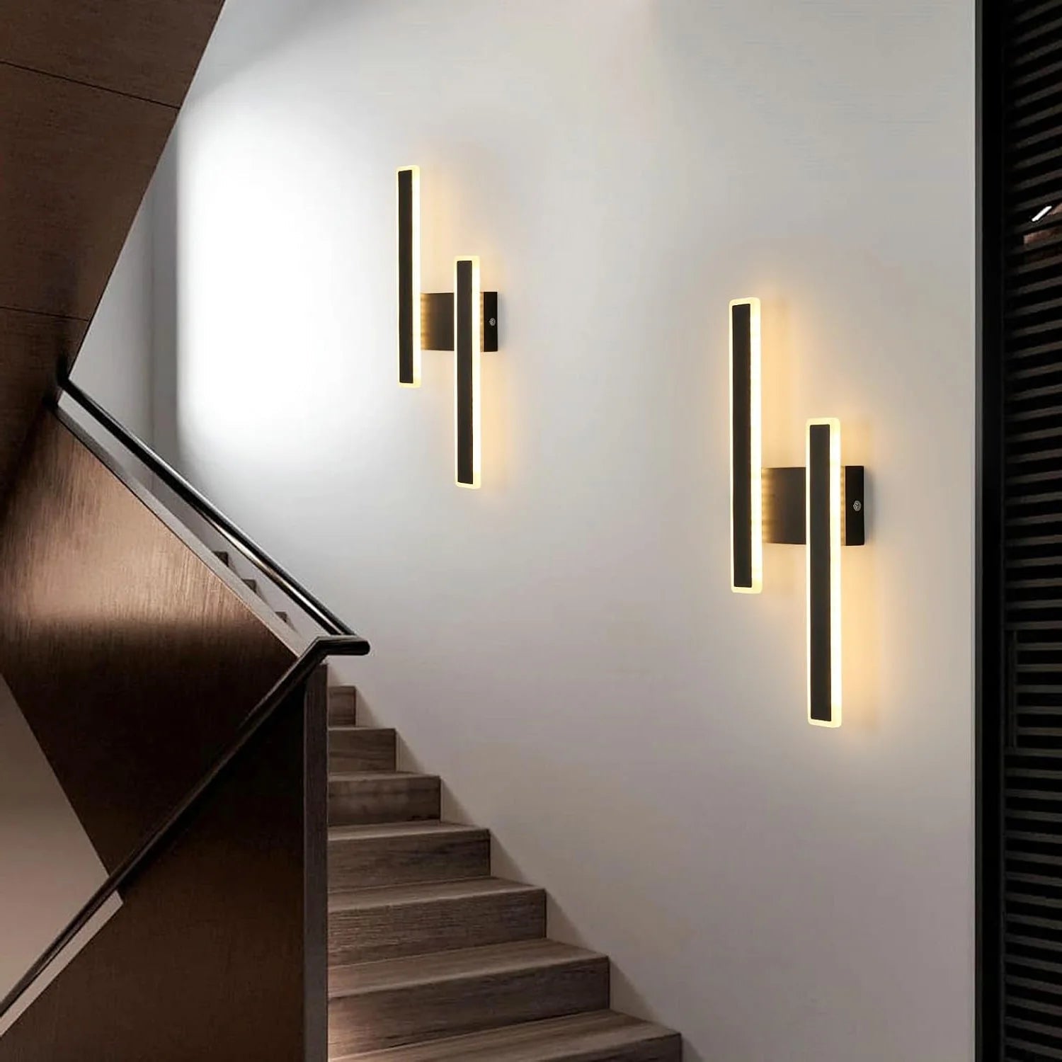 Elegant Black LED Wall Light – Warm White Illumination for Any Room