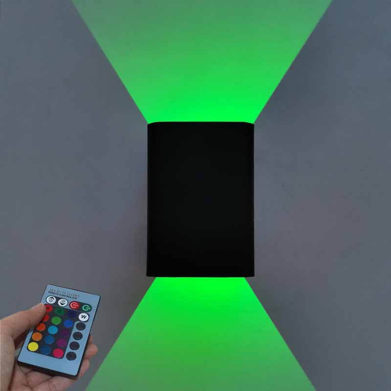 Elegant RGB LED Wall Lamp with Remote Control - Square Aluminum Light for Living Spaces