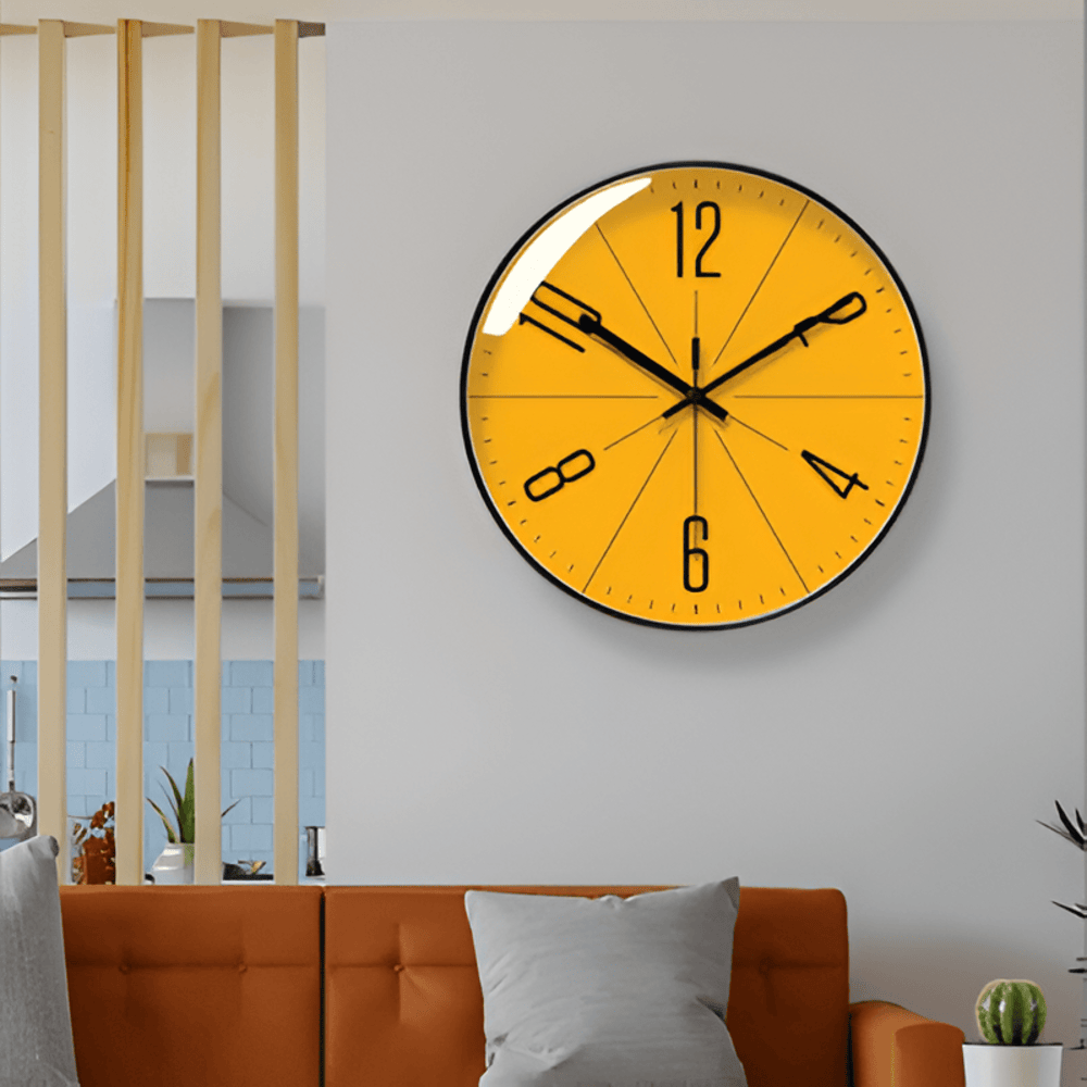 Elegante Wanduhr mit geräuschlosem Mechanismus – Stilvolle Innenuhr für Wohnzimmer und Büro