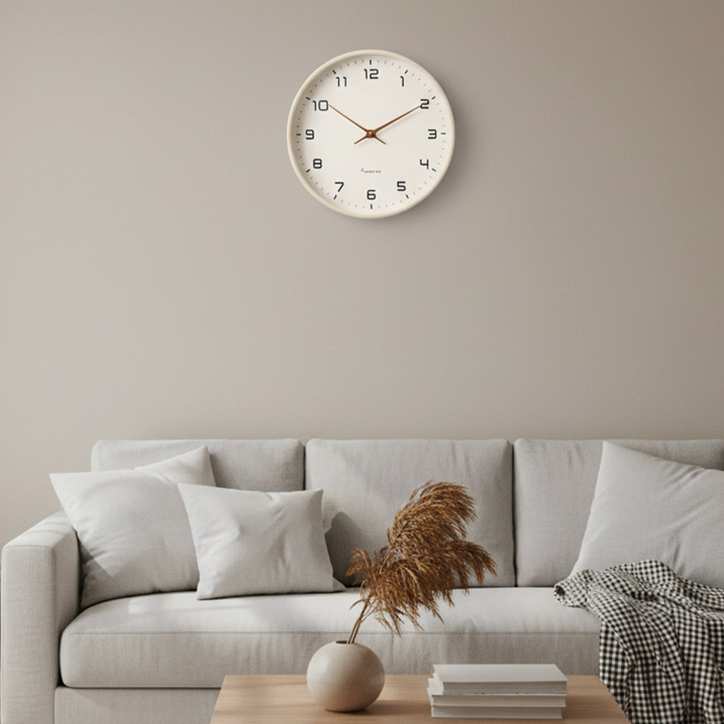Elegant Scandinavian Style Wooden Wall Clock with Silent Movement