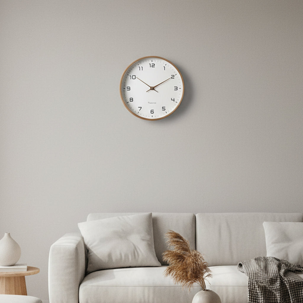 Elegant Scandinavian Style Wooden Wall Clock with Silent Movement