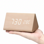 Elegante Holz LED Digitale Weckeruhr – Stilvoll, Anpassbar & Smart