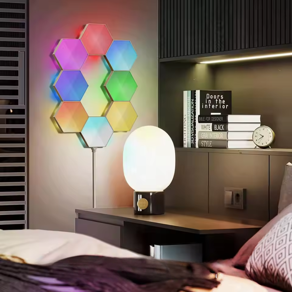 Flexibles Hexagon-Wandlichtset mit Smartsteuerung – 16 Millionen Farben