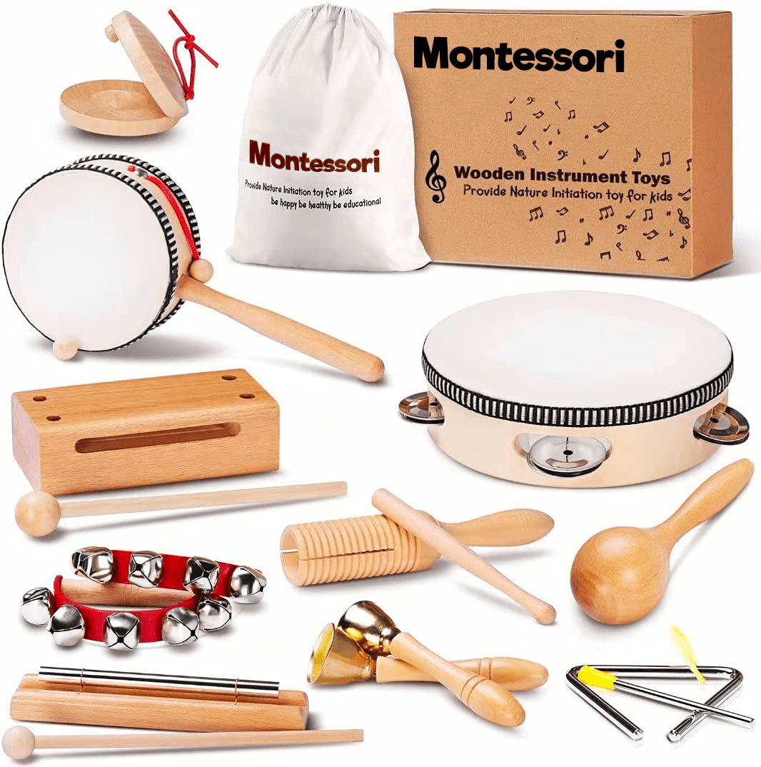 Set aus Holz-Musikinstrumenten für Kinder (10 Stück)