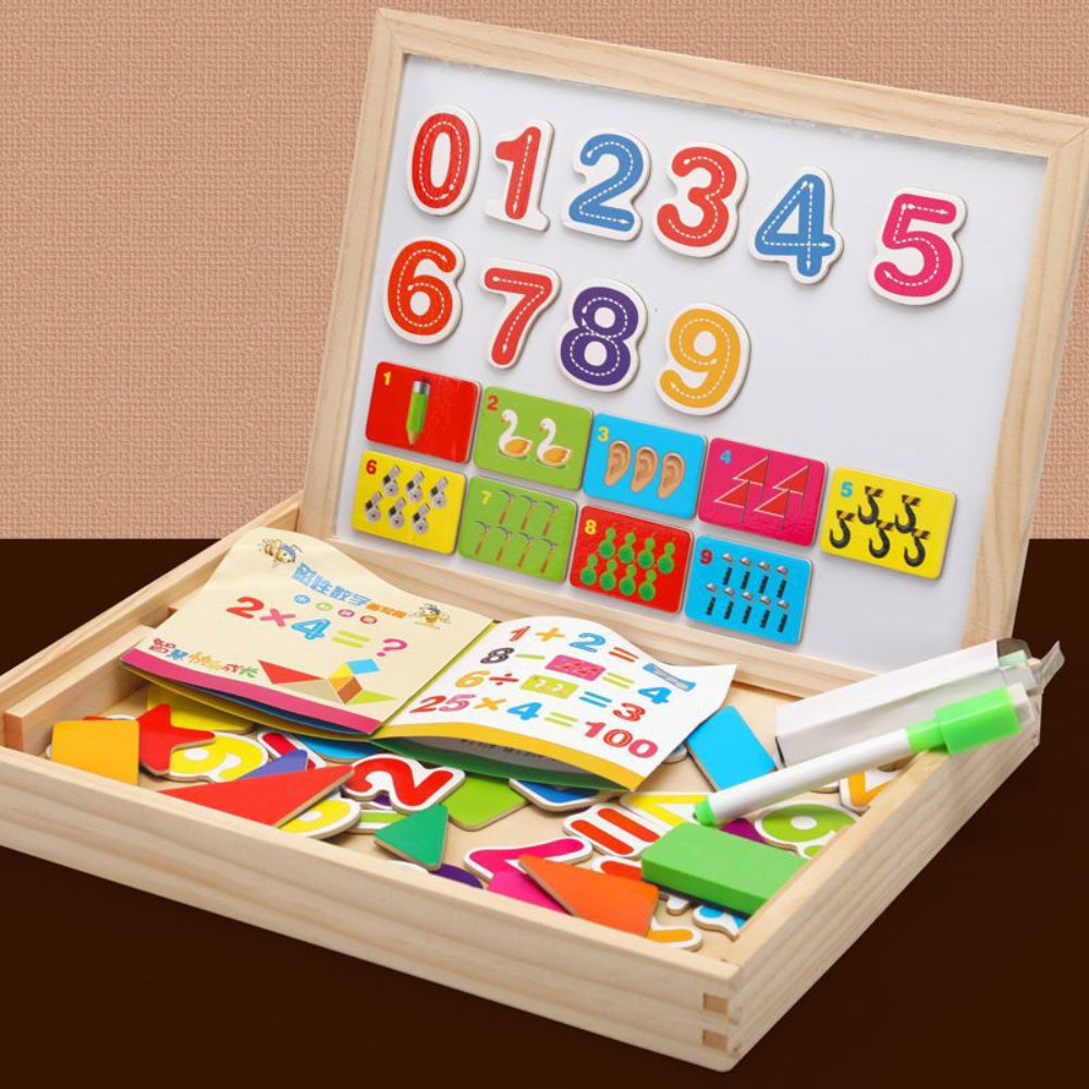 Wooden Creative Play Board for Children – Farm & Numbers Set