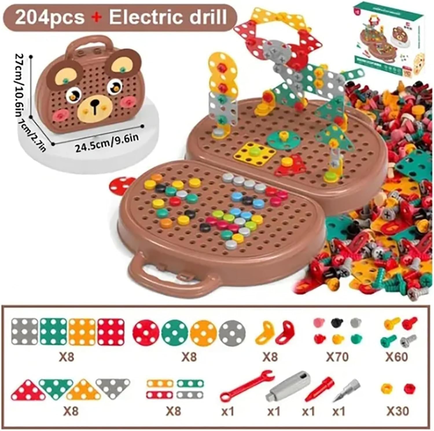 Kreativitätsfördernde Montessori-Mosaik-Bohrset