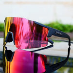 Sports Sunglasses with UV Protection – Aerodynamic Cycling Glasses with Interchangeable Frame