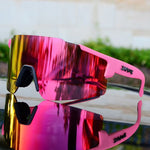 Sports Sunglasses with UV Protection – Aerodynamic Cycling Glasses with Interchangeable Frame