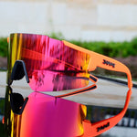Sports Sunglasses with UV Protection – Aerodynamic Cycling Glasses with Interchangeable Frame