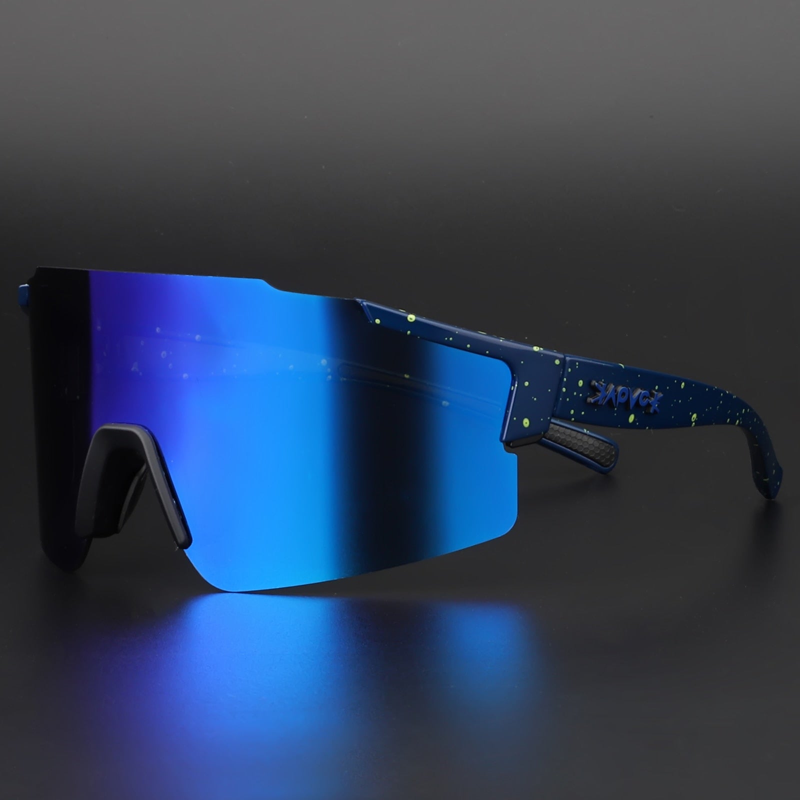Sports Sunglasses with UV Protection – Aerodynamic Cycling Glasses with Interchangeable Frame
