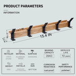 Stylish Wall Coat Rack with Flexible Hooks | Modern Design | Wood & Metal