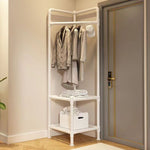 Practical Corner Garment Rack with 3 Shelves and Storage – Space-Saving Hall Stand for Entryway and Bedroom