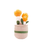 Plush toy with cheerful floral design