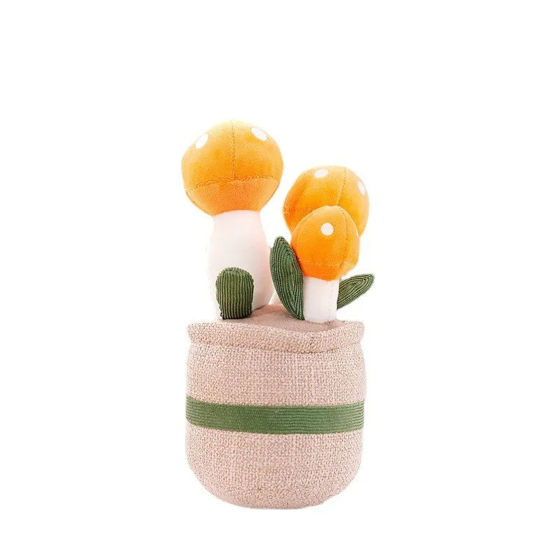 Plush toy with cheerful floral design