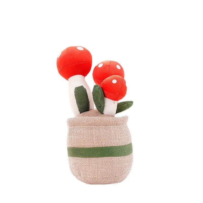 Plush toy with cheerful floral design