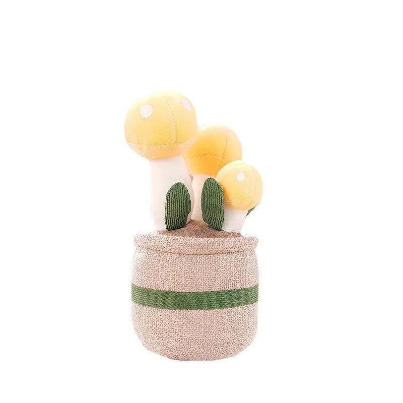 Plush toy with cheerful floral design