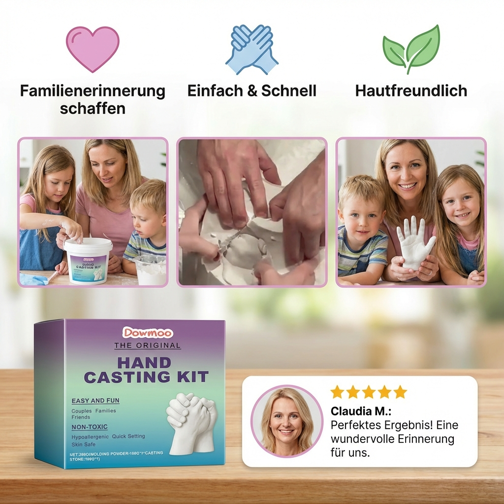 3D Gips Erinnerungsset für Paare und Familien – Handabdruck-Set
