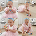 Wooden Toy Gift Set for Babies - Rattle and Musical Toy