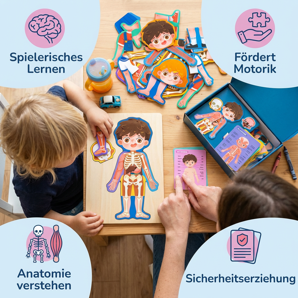 Körper-Puzzle aus Holz für Kinder – Spielerisches Lernen der Anatomie