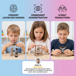 Wooden Family Puzzle Game - Handmade IQ Puzzle with Rope