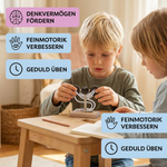 Wooden Family Puzzle Game - Handmade IQ Puzzle with Rope