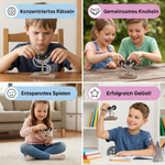 Wooden Family Puzzle Game - Handmade IQ Puzzle with Rope