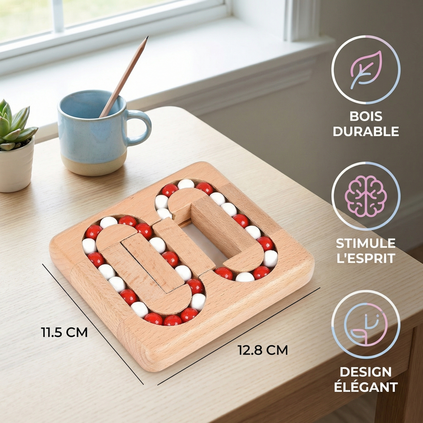 Educational Wooden Toy for Children - Handmade Rotating Bean Fidget Toy