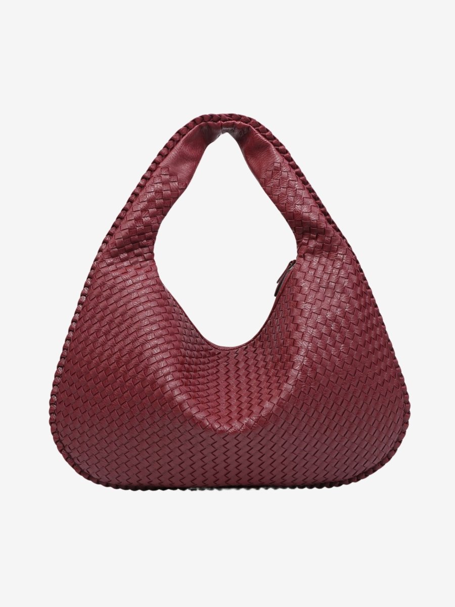 Elegante Hobo-Tasche aus geflochtenem Leder mit Reißverschluss