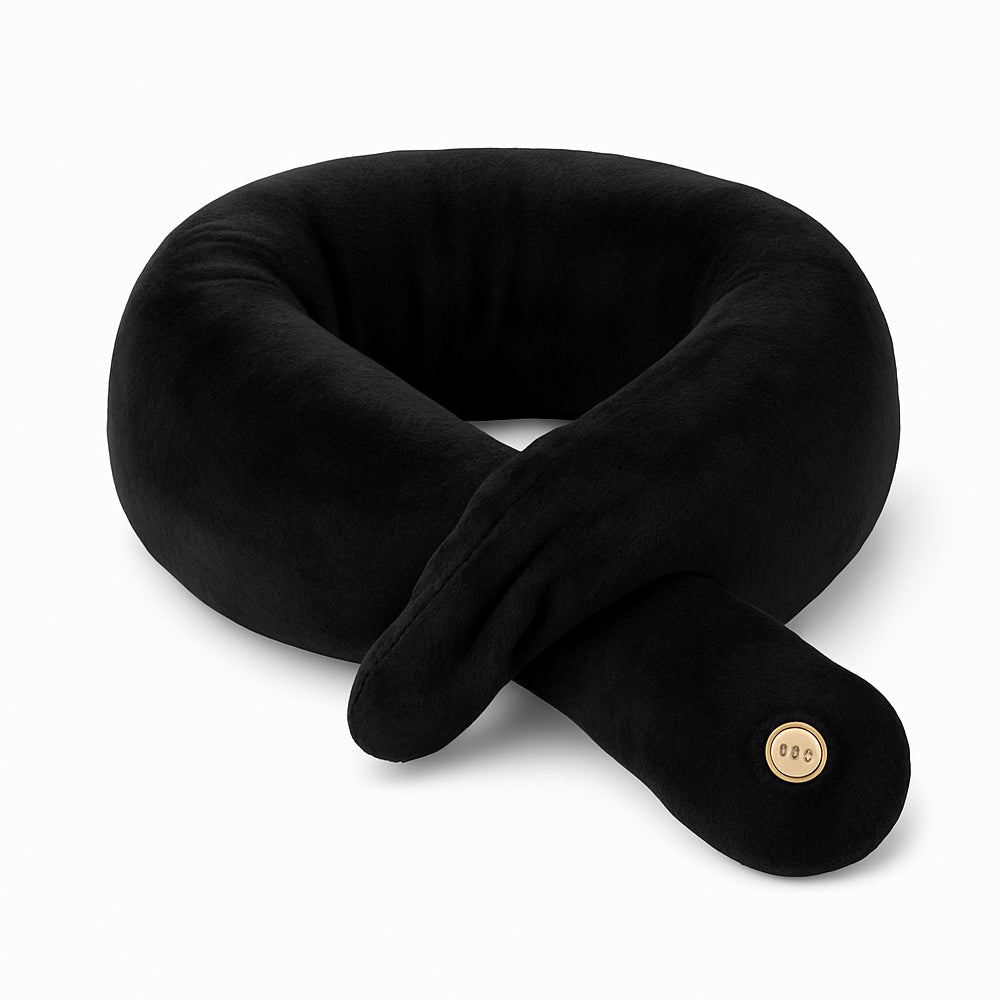 Neck pillow with integrated massage - ideal for car journeys and flights